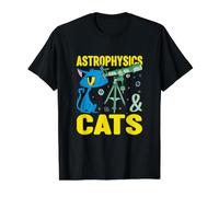 Astrophysics and Cats Funny Astrophysicist Astronomy Value Graphic T-Shirt, Men, Black, XL