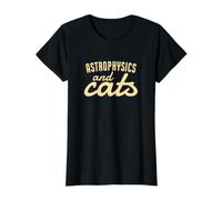 Astrophysics and Cats Funny Astrophysicist Astronomy Value Graphic T-Shirt, Women, Black, XL