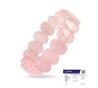 Astrotalk Rose Quartz Flat Bead Stretchable Bracelet | Rose Quartz Crystal for Women | Crystal Jewellery For Love, Calm & Emotional Balance | Gift For Women & Girls | Valentine Gift for Girlfriend