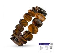 Astrotalk Tiger Eye Flat Bead Stretchable Bracelet | Genuine Tiger Eye Stone | Crystal Jewellery for Women For Confidence, Focus, & Strength | Gift For Women | Valentine Gift for Girlfriend