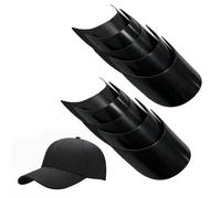 ASTRQLE 10Pcs Black Plastic Hat Brim Inserts for Baseball Caps, 7.1X3 Inch | Anti-Sagging, Light Weight, Flexible, Universal Fit, U-Shaped Visor Stiffener Liner, Golf Hat Brim Shaper for Tennis hat