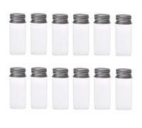 ASTRQLE 12Pcs 15ml Clear Glass Bottles with Aluminum Screw Lids Small Sample Jars Tiny Decorative Vials for DIY Crafts Wedding Favors Jewelry Making Essential Oils Party Decor