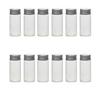 ASTRQLE 12Pcs 30ml/1oz Clear Mini Glass Bottles with Aluminum Screw Cap