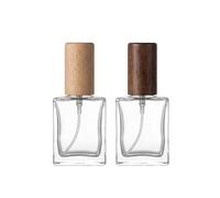 ASTRQLE 2 Pcs 15ml 0.5oz Mini Glass Perfume Bottle Perfume Cologne Dispenser Glass Spray Cosmetic Replacement Bottle Clear Fine Mist Sprayer Bottle with Wood Lid