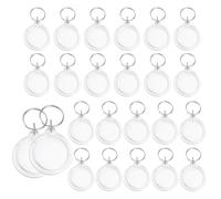 ASTRQLE 25 Pack Clear Blank Acrylic Photo Insert Picture Frame Keyring Key Chains Keychains Insert Personalised Custom Keychains with Split Ring for Family & Friends Gifts DIY Craft