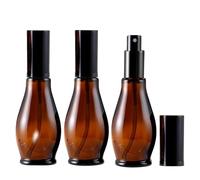 ASTRQLE 3Pcs 100ml Amber Glass Spray Bottles Refillable Fine Mist Spray Containers with Black Atomiser and Cap for Essential Oil Perfume Aromatherapy Cosmetic