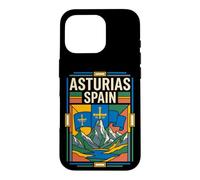 Asturias Spain Flag Retro Mountain Travel Graphic Case for iPhone 16 Pro