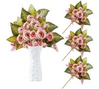 astylishome Artificial Flower Bouquet Gift Bunches Artificial Peony with Heads Flowers Fake Peonies Silk Flowers Bouquets for Wedding Home Table Party Window Decoration 3704