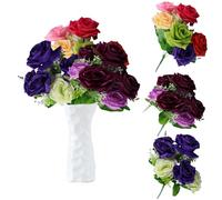 astylishome Artificial Flower Bouquets Faux Roses 21 Bunches Rose Fake Flowers for Wedding Party Table Centerpieces Floral Arrangement Home Kitchen Decor 1919