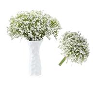 astylishome Artificial Flowers 16 PCS Fake Flower Gypsophila 16 Bunches Decoration White DIY Floral Bouquets Arrangement Wedding Home Decor with Beauty of Nature 1401