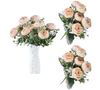 astylishome Artificial Flowers for Decoration 12 Bunches Fake Flower Bouquet Vintage for Wedding Party Table Centerpieces Floral Arrangement Home Kitchen Decor Pink 1004