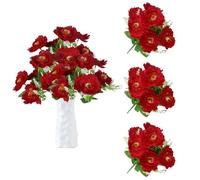 astylishome Artificial Flowers for Grave 21 Bundles Flower Outdoor Plants Faux Plastic Indoor Outside for Home Wedding Office Table Centerpiece Decoration Gift 0214