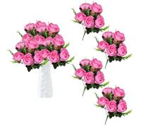 astylishome Artificial Flowers for Graves 24 Bunches Peonies Bouquets Pink Flower for Wedding Centerpiece Garden Party Home Decor Elegant Vintage Fake Peony 0804