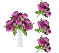 astylishome Artificial Flowers for Graves Roses Bundle of 21 Rose 30cm Bunch of Fake Flower for Decoration Outdoor Indoor Events Wedding Party Home Decoration 0202