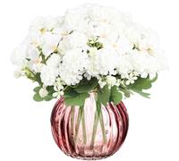 astylishome Artificial Flowers for Graves White Large Artificial Chrysanthemum Flowers with Long Stem Faux Ball Flowers for Home Decor Bridal Wedding Party Garden Floral 3507