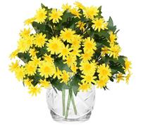astylishome Artificial Flowers Indoor Small Artificial Daisy Flower Heads Faux Silk Wildflowers Plastic Fake Daisy Flowers Bouquet for Farmhouse Garden Decoration Table Centerpieces Yellow 4113