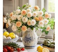 astylishome Artificial Lilacs Bouquet Wedding Decorative Silk Fake Flowers Decoration Simulation Lilac Plant Champagne F3439