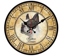 astylishome Bedroom Wall Clock Clocks for Living Room - Vintage Decorative Battery Operated Dog Art Bar Decor Gift 30 CM for Indoor Home Kitchen Office 1707