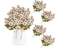 astylishome Bouquet Artificial Daisy Flowers for Indoor Outdoor Plastic Fabric Decorative Chrysanthemum in Vase Fake Flowers for Wedding Photo Props Home Decoration 3317