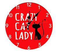 astylishome Cat Clocks Wall Clock Non Ticking - Silent Modern Decorative Art Decor for the Dining Living Room Bedroom Office School Kitchen Accessories 1607