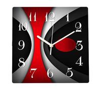 astylishome Clocks for Living Room Wall Mounted Design Colorful 12 Inch Square for Walls Battery Operated Modern Style Quiet Desk Clock for Home Office School 0406