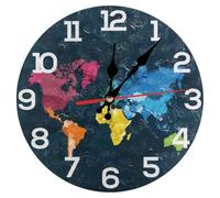 astylishome Colourful Wall Clock Garden Clocks - Art Abstract Round Mounted Circular Silent Non Ticking Simple Stylish Design for Kitchen Home Office Decor 1105