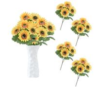 astylishome Decorative Artificial Flowers 20 Bunches Fake Bouquet Sunflower Flower Realistic Plants for Wedding Party Anniversary Home Office Table Centerpiece Decor 1506