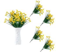 astylishome Decorative Artificial Flowers Fake Lilies Bouquet Real Touch Calla Lily Flower DIY Floral Decoration for Wedding Arrangement Home Decor Garden Party Yellow 0608