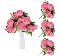 astylishome Fake Flowers Bunches Artificial Roses Flower Faux Rose Bouquets Floral Decoration for Indoor Events Wedding Party Garden Home Elegant Centerpieces Decor Pink 0203
