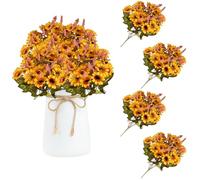 astylishome Faux Flower Bouquet Artificial Silk Flowers Fake Daisy Flowers Faux Flowers that Look Real in Vase Artificial Flowers Indoor for Home Party Wedding Decoration 3312