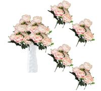 astylishome Faux Flowers 24 Bunches Artificial Peony Flower Outdoor Real Touch for Wedding Home Table Party Window Decoration DIY Floral Arrangements Decor 0808