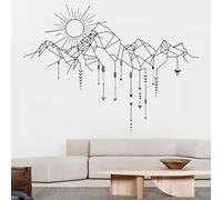 astylishome Kitchen Wall Stickers Abstract Geometric Wall Decor DIY Art Decals for Home Bedroom Living Room Office Decoration Walls Sticker Black and White Wallpaper 1006
