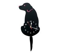 astylishome Large Wall Clock Novelty Dog Silent Battery Operated Mute Movement Minimalist Modern Design Clocks Pendulum for Bedroom Livingroom School Black 2206