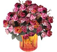 astylishome Outdoor Artificial Flowers 63 Pcs Roses Fake Rose Real Touch Flower for DIY Wedding Bridal Bouquet Centerpiece Floral Arrangement Party Home Decor 0212
