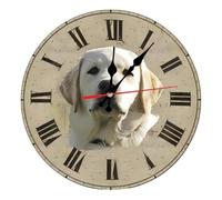 astylishome Outdoor Clocks for the Garden Dog Pet Animal Puppy Round Clock Wall Decorative Silent No Ticking 12 Inch 30cm Roman Numerals Modern for Bedroom 1811