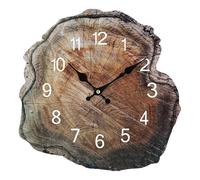 astylishome Outdoor Clocks for the Garden Wood Growth Rings Battery Operated Non Ticking Silent Farmhouse Round Clock Retro Decor for Home Kitchen Living Room Bathroom 1907