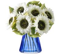 astylishome Sunflower Fake Flowers Faux Flower - 6PCS Artificial Single Long Stem Realistic Floral Decor 4512
