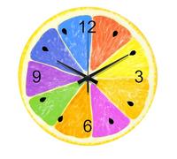 astylishome Unusual Wall Clocks for Kitchen Clock Round Small Kitchen Office Modern Fruit Art Designer Colourful Wall Mounted Clocks Small Wall Art Decor 0202