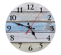 astylishome Wall Clocks for Kitchen Modern Clock - 10 Inch Vintage Blue Round Battery Operated Non Ticking Easy to Read with Big Arabic Numerals Decor for Room Home Bedroom Office School 1001