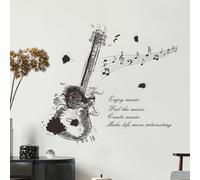 astylishome Wall Decal Sticker Music Wall Decals Black Musical Instruments Removable Wallpaper Guitar Stickers for Music Studio Bedroom Art Room Decoration 0916