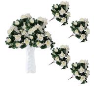 astylishome White Artificial Flowers 84 Bunches Fake Flower Bouquets for Wedding Party Table Centerpieces Floral Arrangement Simulation Bouquet Home Kitchen Decor 0517