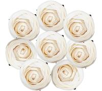 astylishome White Roses Artificial Flowers Outside - 8PCS Fake Floral Arrangements Silk Blossom for Wedding Decor 5922