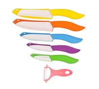 Astylway Ceramic Knife Set 6 Piece Colored Kitchen Knives Include Peeler 3 inch Paring Knife Bread Knife 6 inch Small Chef Knife