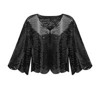 Asudaro 1920s Women Sequin Jacket, Long Sleeve Open Front Bolero Shrugs,Wedding Bridal Party Bride Dress Cover Up Sparkly Shawls Black