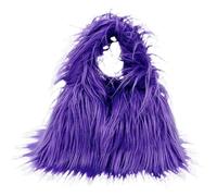 Asudaro Fluffy Winter Shoulder Bag, Plush Carry Bag, Cute Handbag, Women's Shoulder Bag, Made of Plush Faux Fur Shoulder Bag, Soft Fluffy Clutch Bag for Daily Travel, purple, One Size