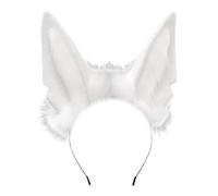Asudaro Fox Dog Ears Hairband Headband Cute Furry Plush Animal Hairband Cosplay Anime Animal Headband Party for Adults, Teens, Cosplay, Wolf Ear, Plush, Headband