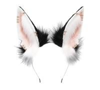 Asudaro Fox Dog Ears Hairband Headband Cute Furry Plush Animal Hairband Cosplay Anime Animal Headband Party for Adults, Teens, Cosplay, Wolf Ear, Plush, Headband