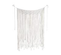 Asudaro Macrame Curtain, 107 x 75 cm Macrame Wall Hanging Chic Handmade Cotton Woven Tapestry Craft for Indoor Outdoor Wedding Background Bohemian Home Decoration Door Curtains