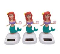 Asudaro Solar Dance Figure Toy, Pack of 3 Car Dashboard Ornaments, Little Old Man/Mermaid/Angel Desktop Decor, Bobble Head Figure, Solar Toy for Desks, Tables, Balconies and Car