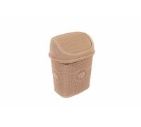 Asude 8L Mini Dustbin Office Bathroom Kitchen Waste Rubbish Bin Paper Plastic Desk Bin (Brown)